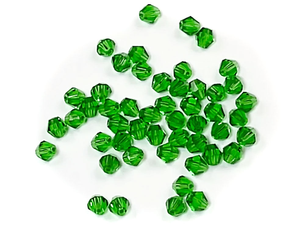 Czech Glass Bicone Shaped Fire Polished Beads 4mm, 6mm, Peridot color