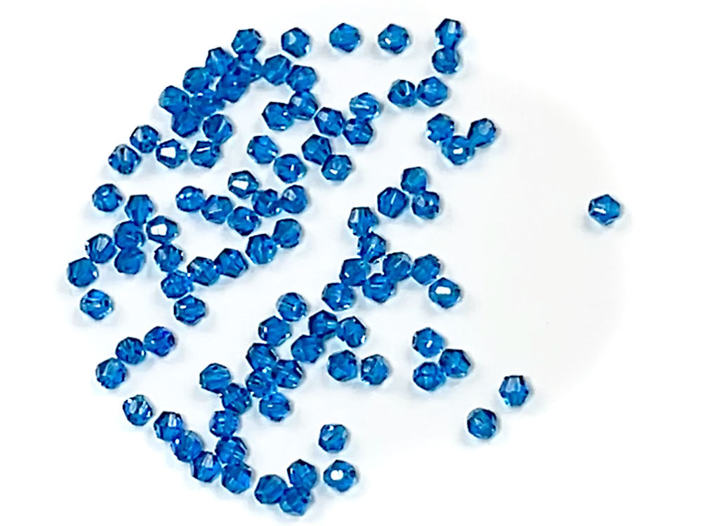 Czech Glass Bicone Shaped Fire Polished Beads 4mm Dark Aqua, 100 pieces, J011