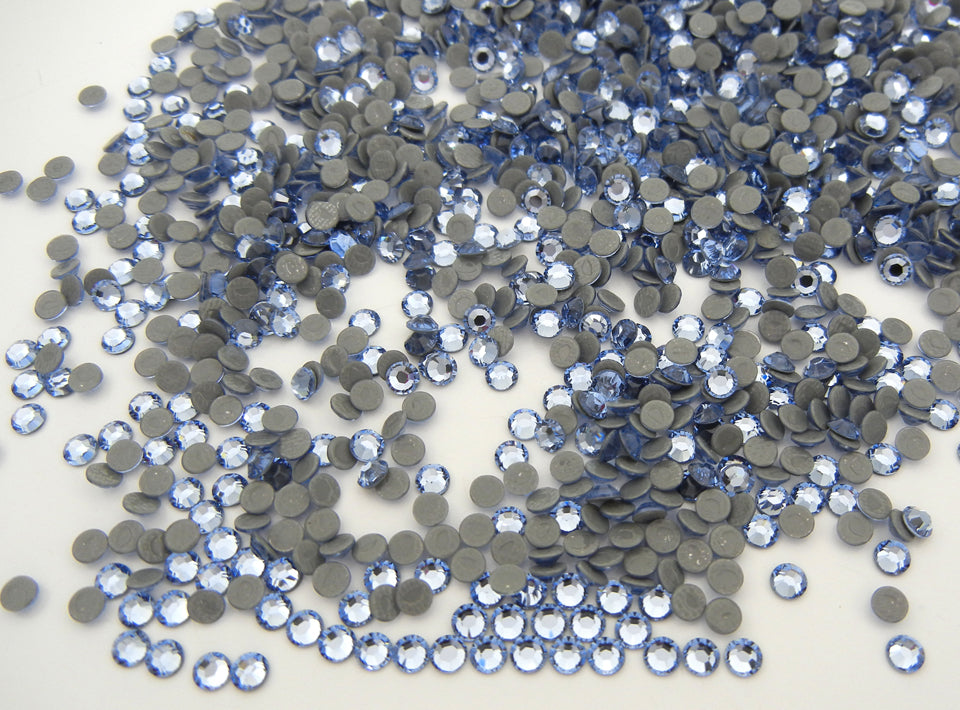Swarovski Art.# 2028/HOTFIX Flatbacks, Light Sapphire Iron-on Rhinestones, ss6, lt. blue