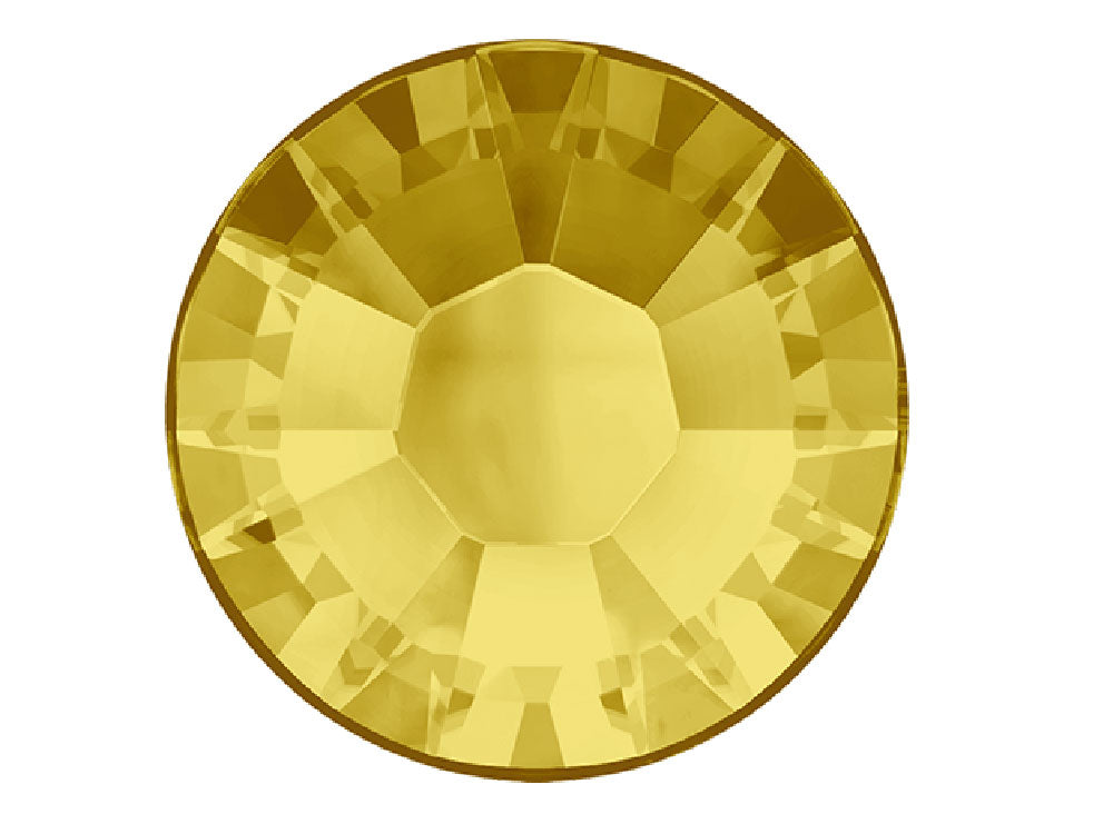Swarovski Art.# 2028/HOTFIX Flatbacks, Light Topaz Iron-on Rhinestones, ss10, lt. golden brown