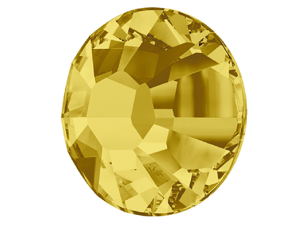 Swarovski Art.# 2028/HOTFIX Flatbacks, Light Topaz Iron-on Rhinestones, ss10, lt. golden brown