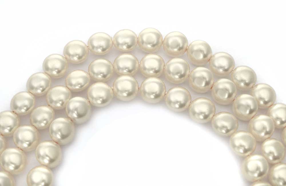 50 Czech Lentil Coin Glass Pearls 9x6mm Cream Pearl color squished pearls