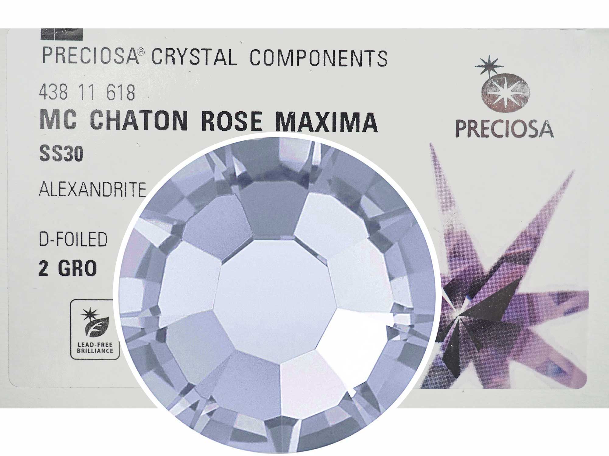 Alexandrite (changing color) Preciosa VIVA or MAXIMA Chaton Roses (Rhinestone Flatbacks), Genuine Czech Crystals, light purple or pale blue