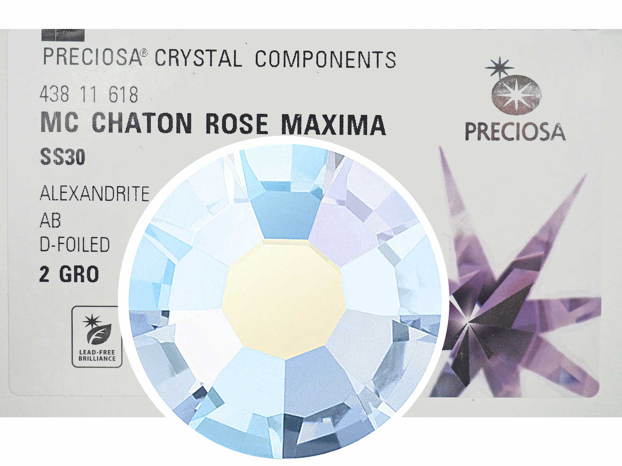 Alexandrite AB Preciosa VIVA or MAXIMA Chaton Roses (Rhinestone Flatbacks), Genuine Czech Crystals, Alexandrite coated with Aurora Borealis