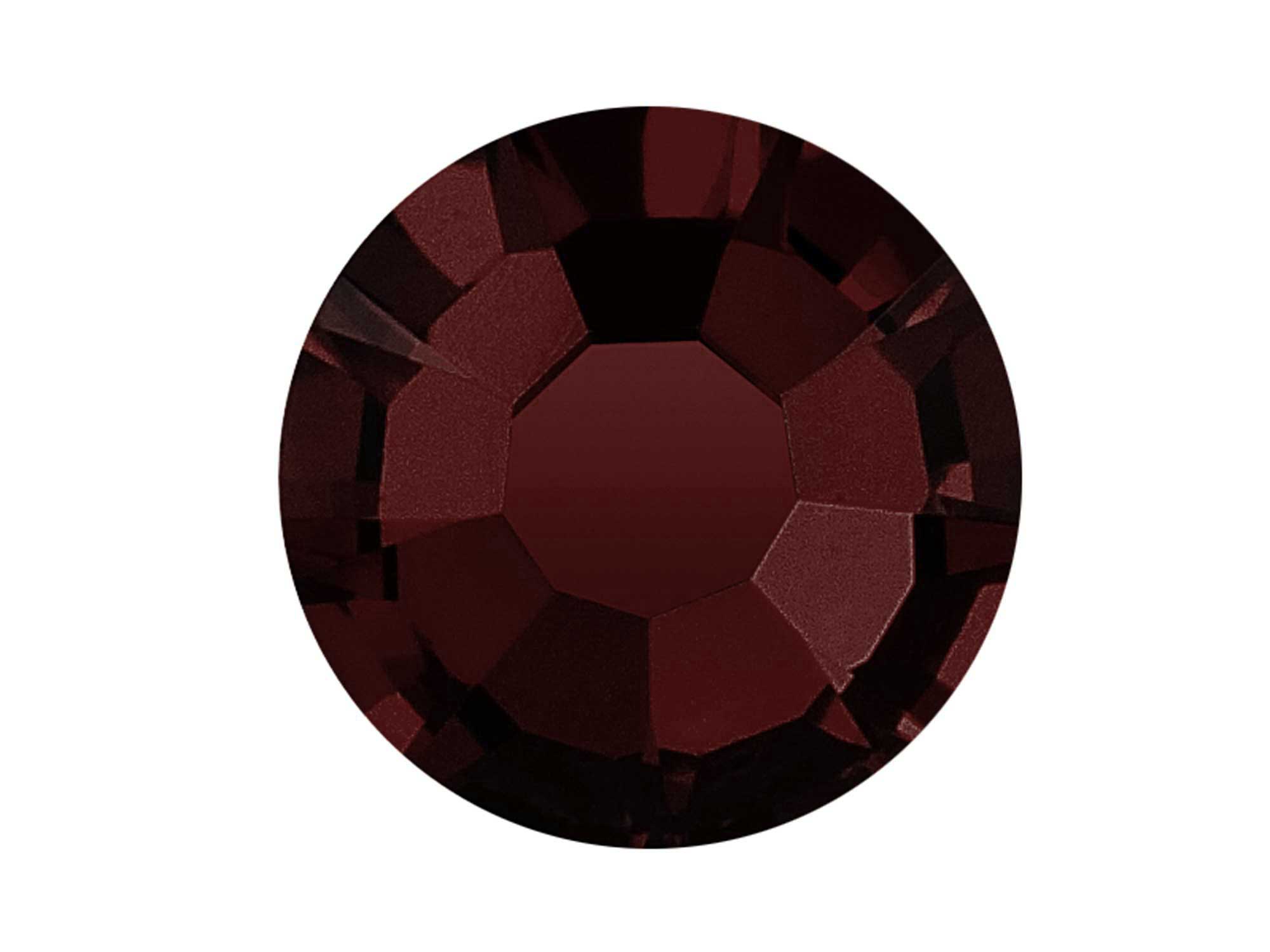 Garnet, Preciosa VIVA or MAXIMA Chaton Roses (Rhinestone Flatbacks), Genuine Czech Crystals, deep dark red