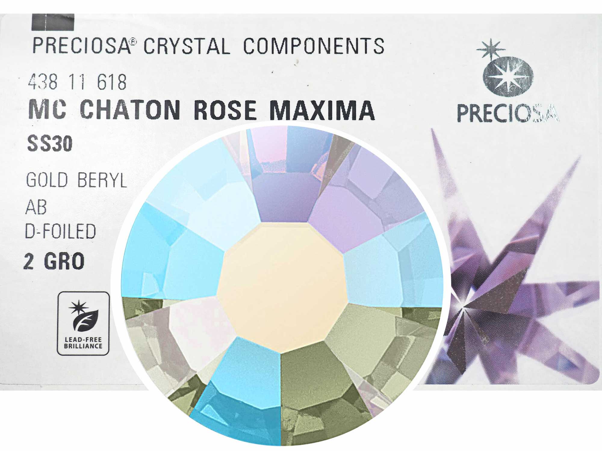 Gold Beryl AB, Preciosa VIVA or MAXIMA Chaton Roses (Rhinestone Flatbacks), Genuine Czech Crystals, khaki green with Aurora Borealis