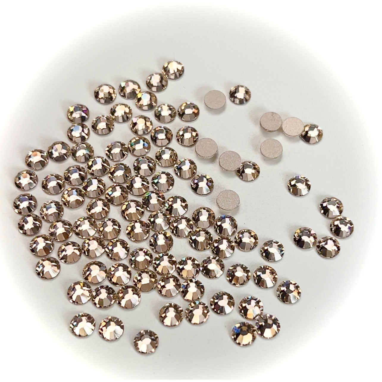 Light Gold Quartz Preciosa VIVA or MAXIMA Chaton Roses (Rhinestone Flatbacks) Genuine Czech Crystals light pink peach ss20 ss34