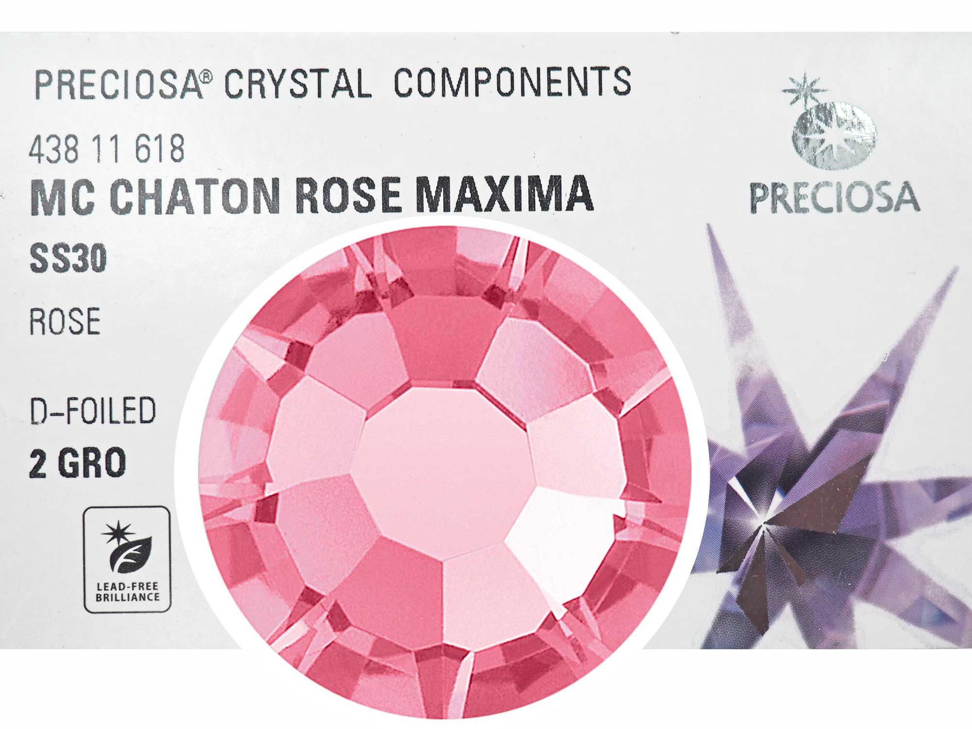 Mix Color L CLOSEOUT, ss20, 10grams of Preciosa VIVA Chaton Roses (R -  Crystals and Beads for Friends