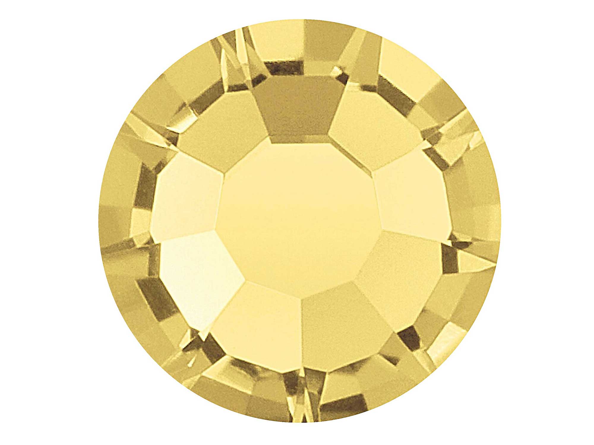 Light Topaz, Preciosa VIVA or MAXIMA Chaton Roses (Rhinestone Flatbacks), Genuine Czech Crystals, golden light yellow color