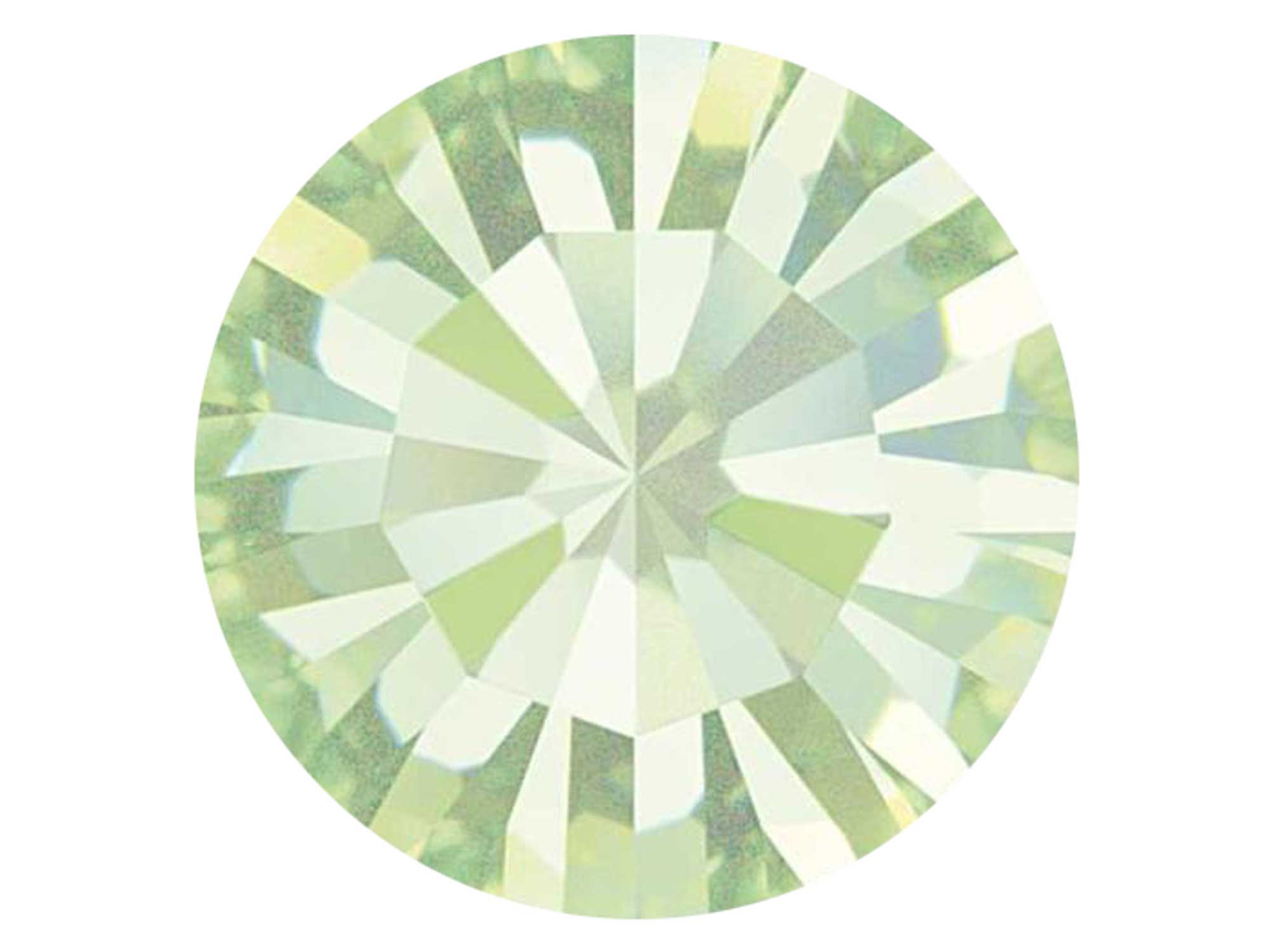 Chrysolite, Preciosa Genuine Czech MAXIMA Pointed Back Chatons in size ss28 (6mm, 0.24inch), 36 pieces, Silver Foiled, P630