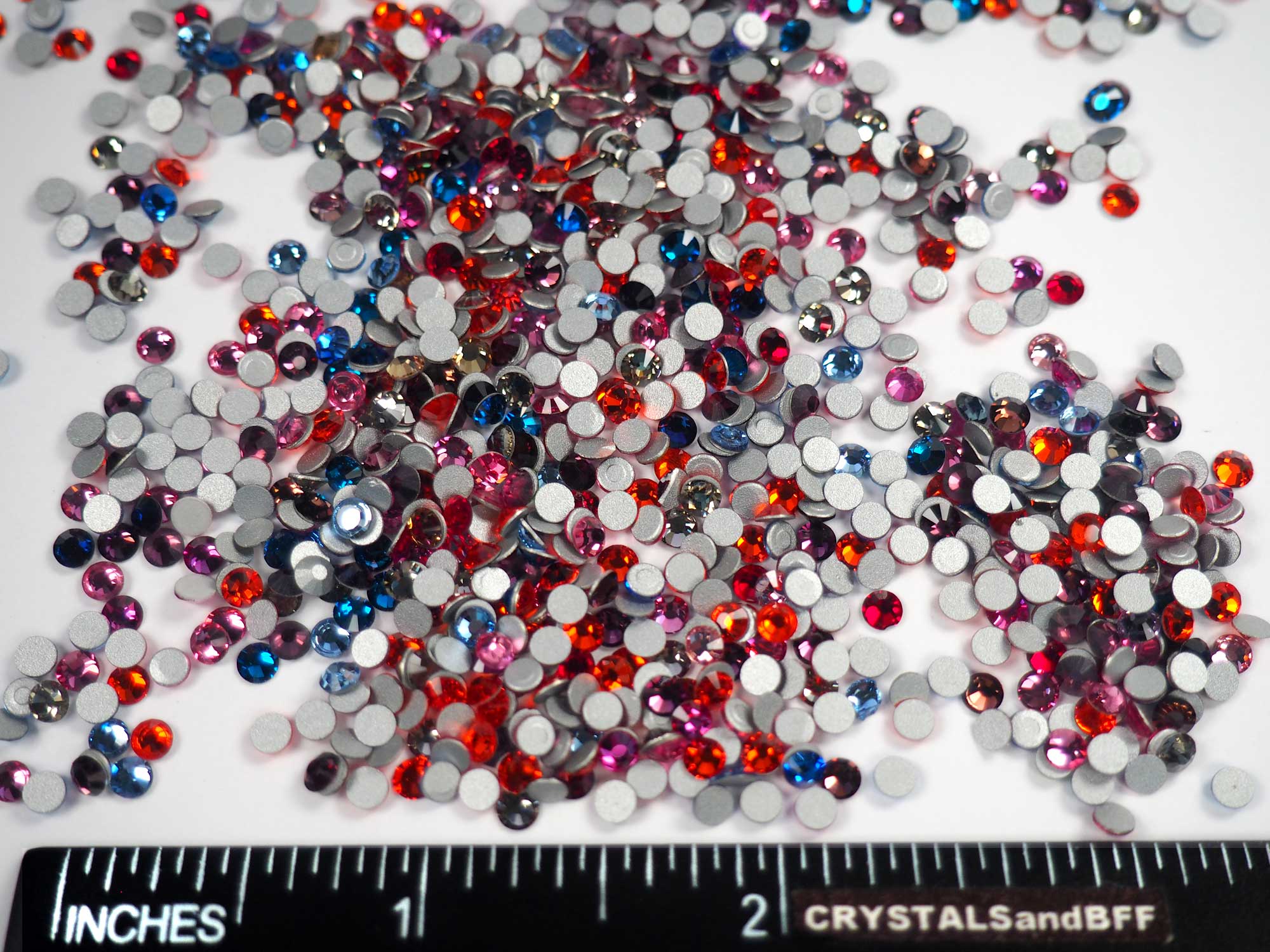 Mix Color "C" CLOSEOUT, ss12, 10grams of Preciosa VIVA Chaton Roses (Rhinestone Flatbacks), Genuine Czech Crystals, nail art BY THE WEIGHT