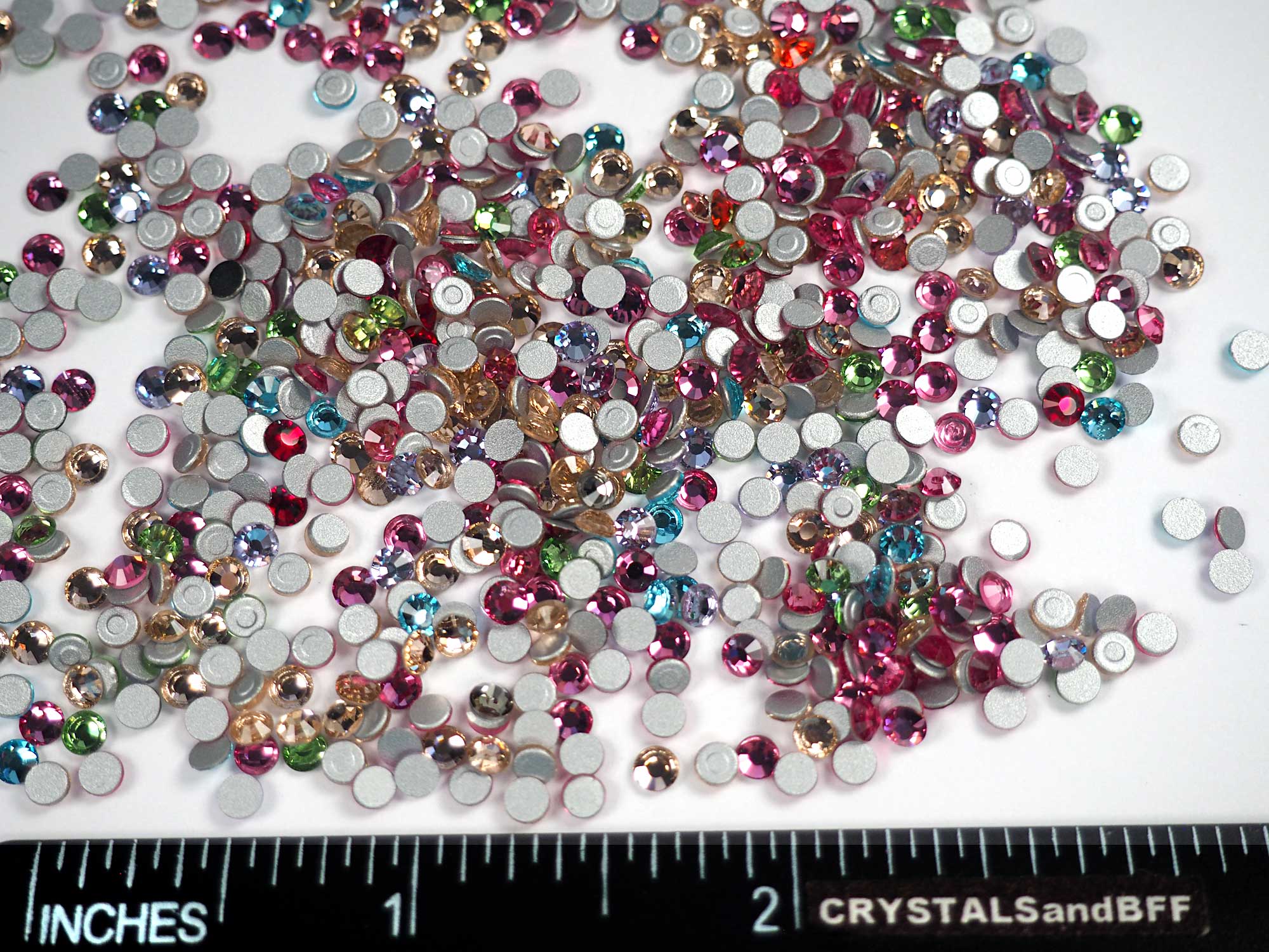 Mix Color "D" CLOSEOUT, ss12, 10grams of Preciosa VIVA Chaton Roses (Rhinestone Flatbacks), Genuine Czech Crystals, nail art BY THE WEIGHT