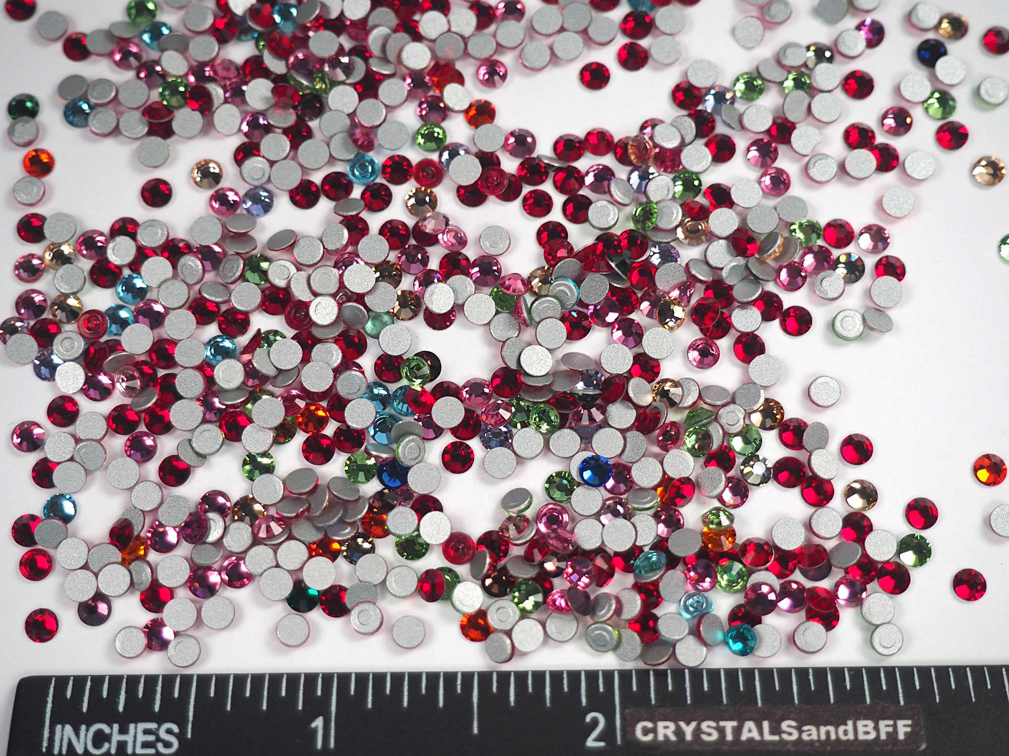 Mix Color "E" CLOSEOUT, ss12, 10grams of Preciosa VIVA Chaton Roses (Rhinestone Flatbacks), Genuine Czech Crystals, nail art BY THE WEIGHT