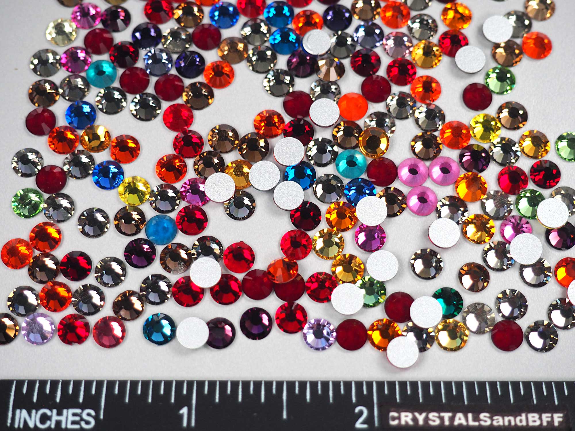 Mix Color "K" CLOSEOUT, ss20, 10grams of Preciosa VIVA Chaton Roses (Rhinestone Flatbacks), Genuine Czech Crystals, BY THE WEIGHT