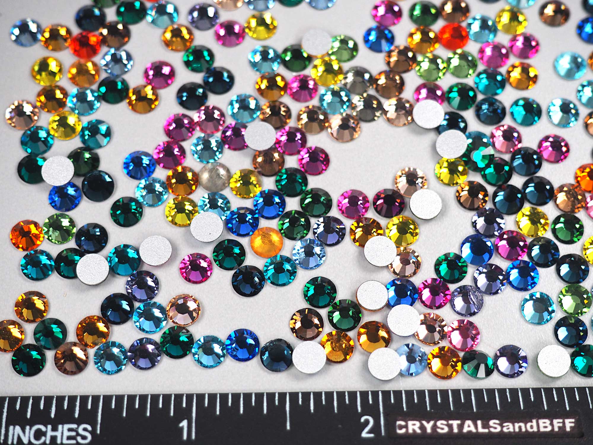 Mix Color "L" CLOSEOUT, ss20, 10grams of Preciosa VIVA Chaton Roses (Rhinestone Flatbacks), Genuine Czech Crystals, BY THE WEIGHT