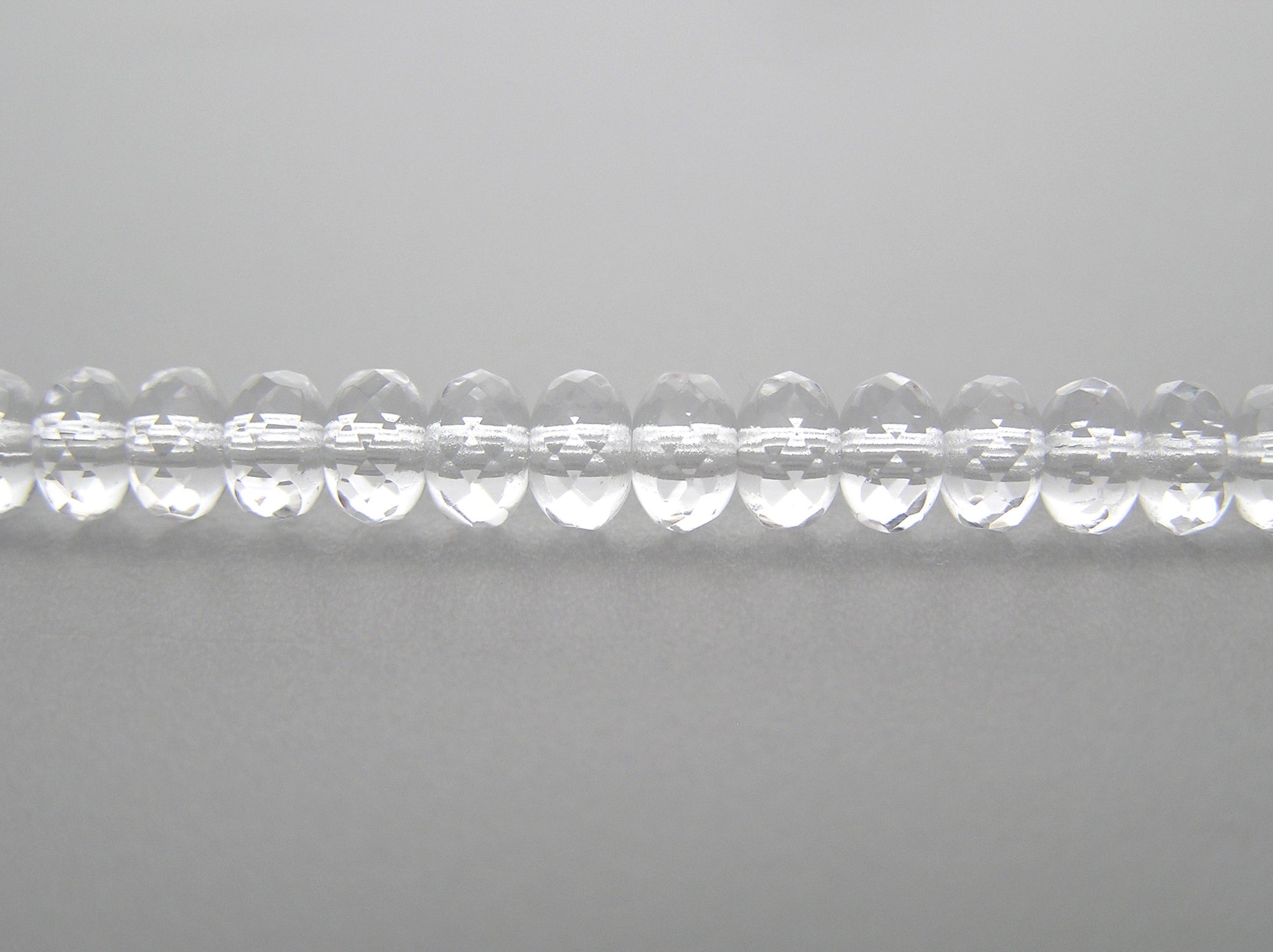 Czech Faceted Glass Doughnut Shaped Fire Polished Rondelle Spacer Beads 5mm clear Crystal tire/donut bead 44 pcs P210