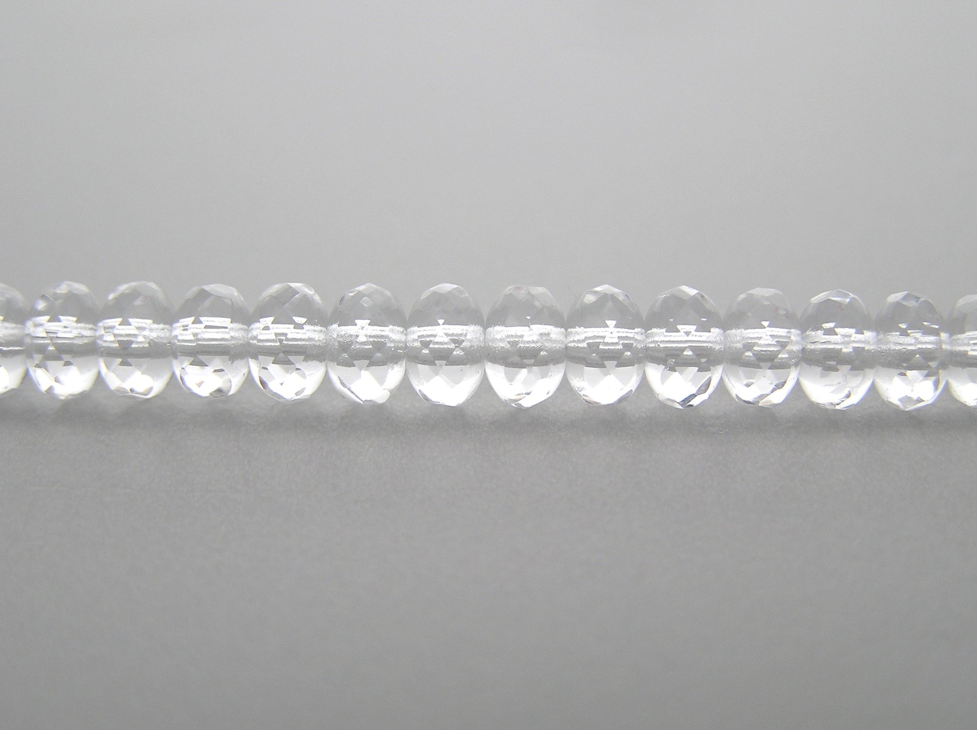 44 Czech Faceted Glass Doughnut Shaped Fire Polished Beads 5mm clear Crystal, tire/donut bead P210