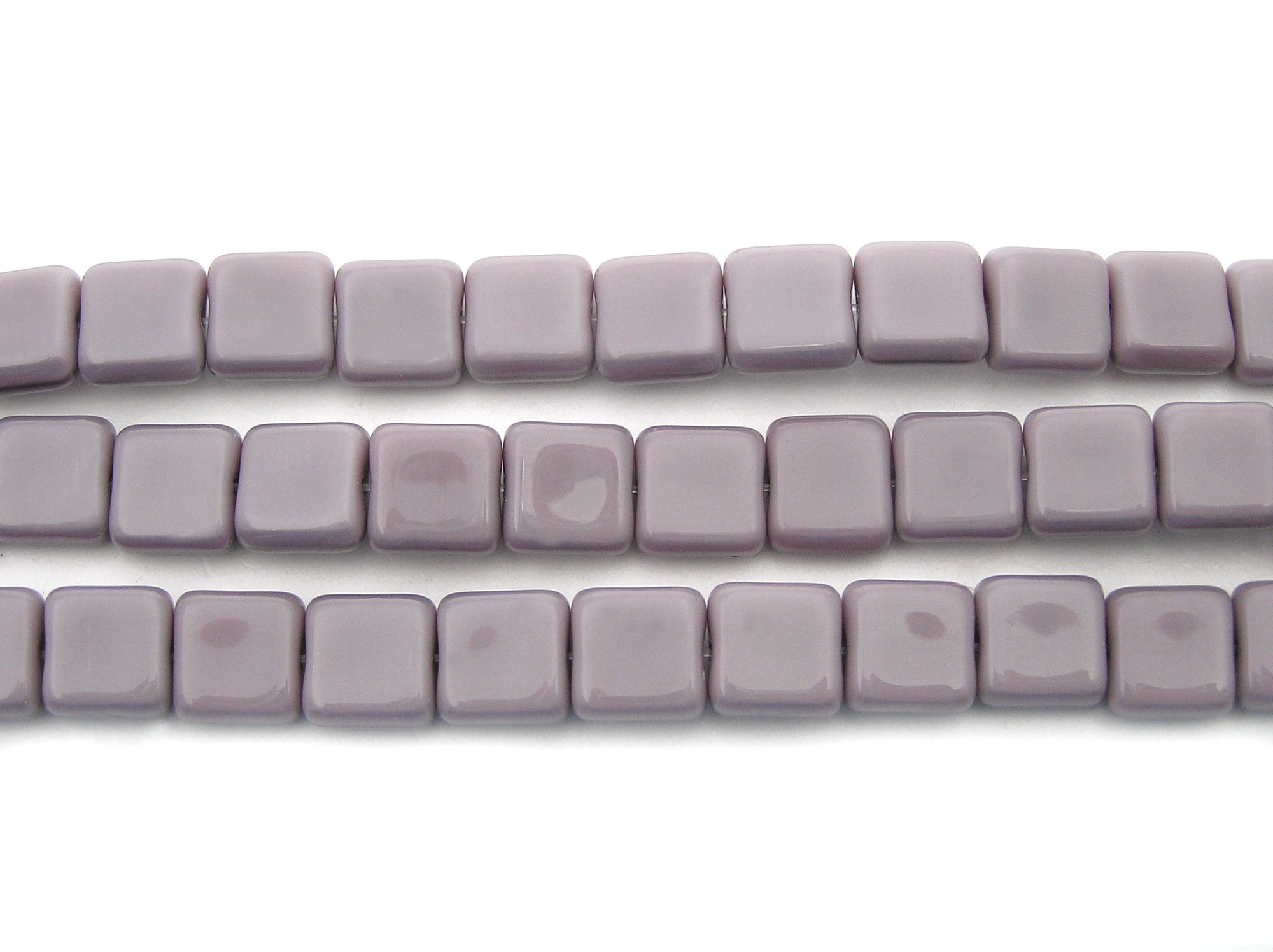 Czech Glass Square Shaped Druk Beads 8x8mm Violet Silk, 22 pcs, P221