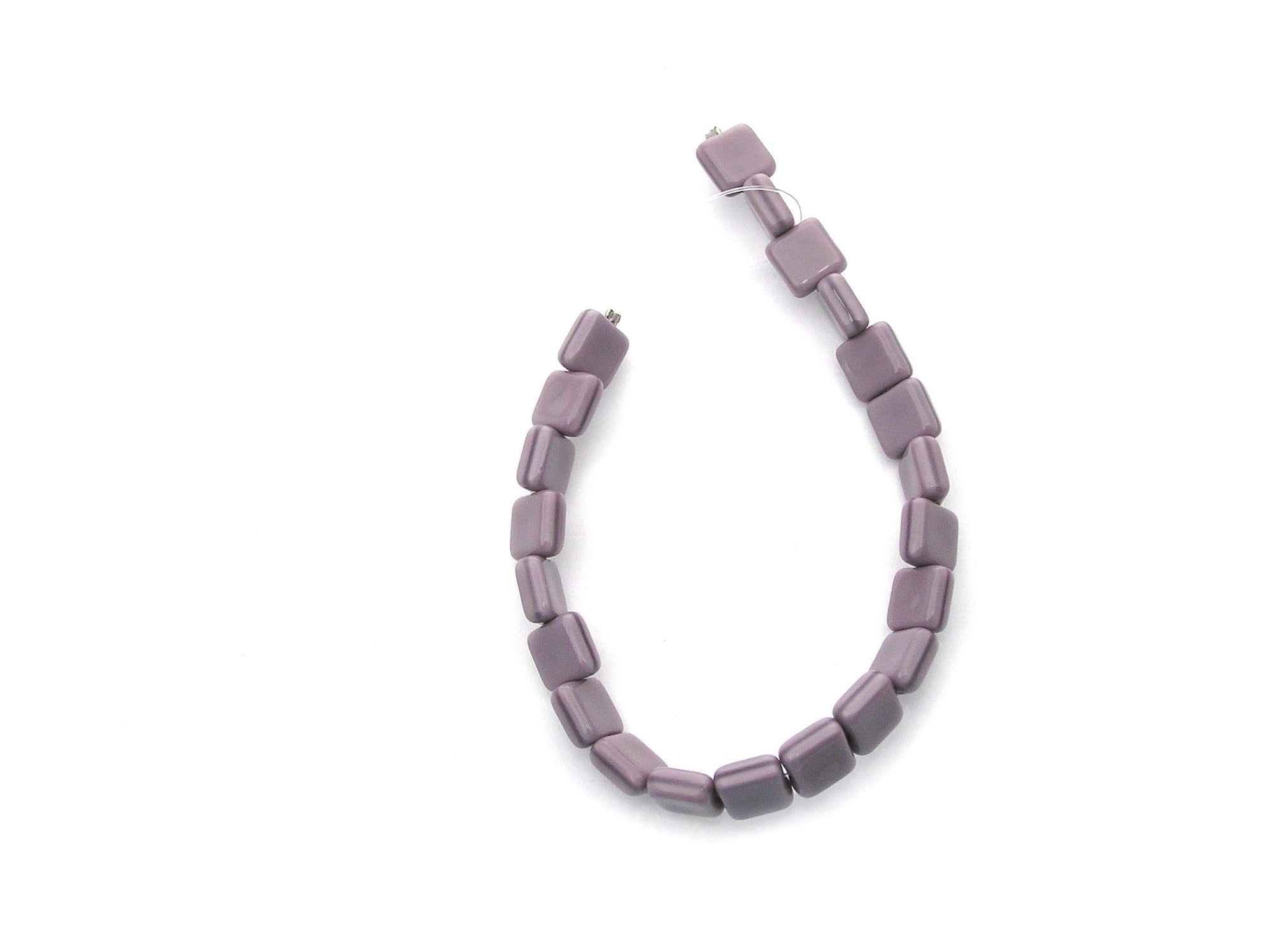 Czech Glass Square Shaped Druk Beads 8x8mm Violet Silk, 22 pcs, P221