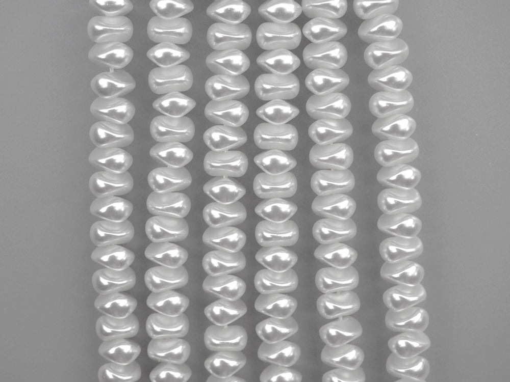 Czech Nugget Glass Pearls 7x9mm or 8x10mm Bridal Off-White Imitation Pearl