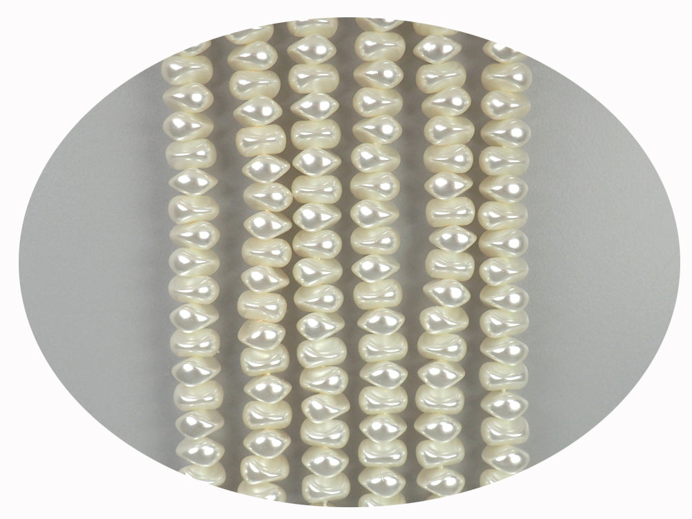 Czech Nugget Glass Pearls 7x9mm or 8x10mm Bridal Cream Imitation Pearl