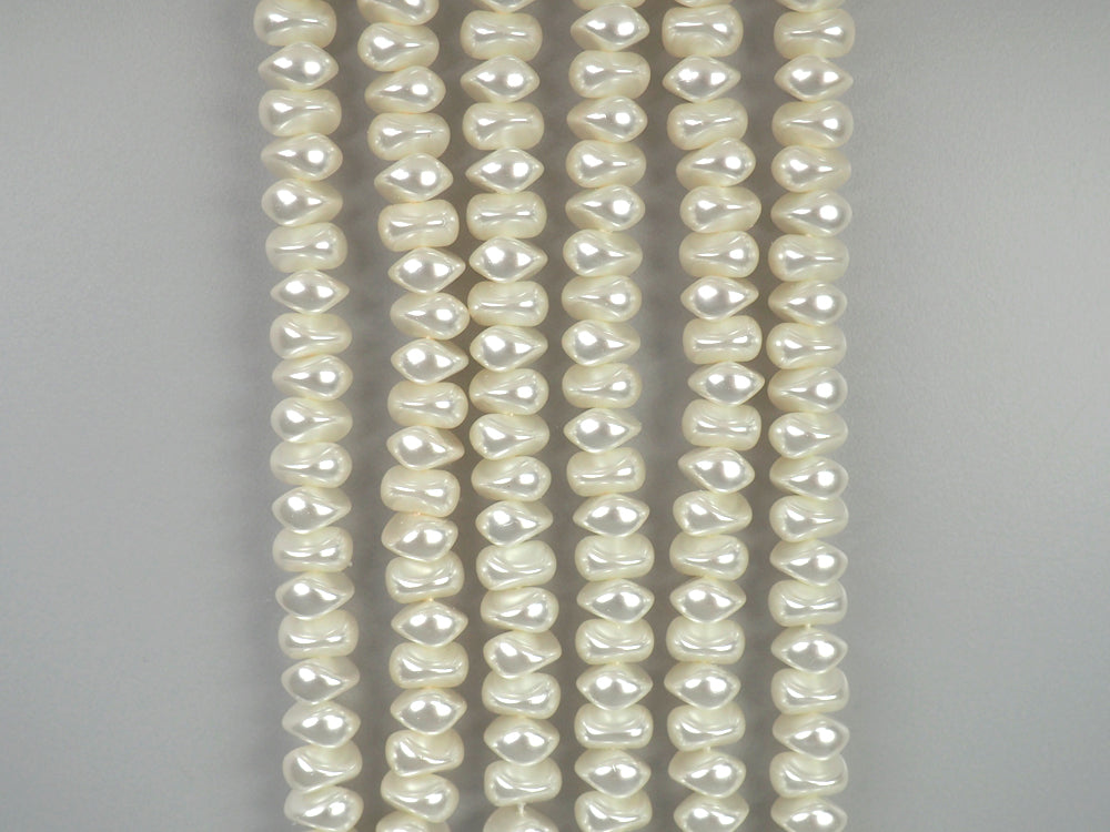 Czech Nugget Glass Pearls 7x9mm or 8x10mm Bridal Cream Imitation Pearl