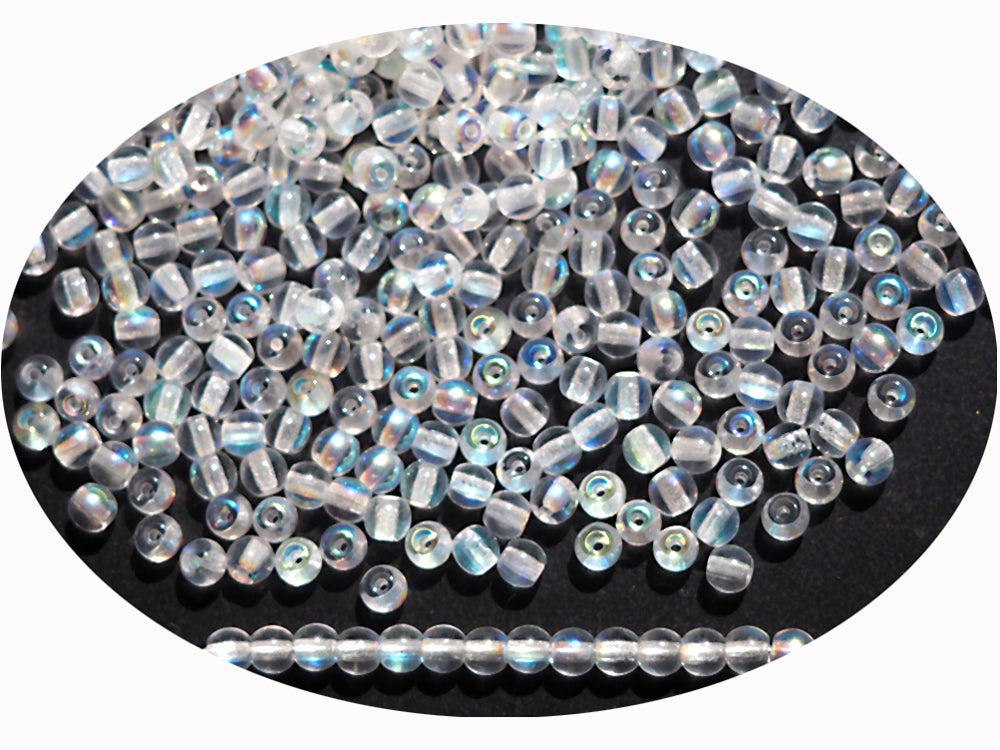 6mm Crystal/Clear AB Glass Beads-0551-34