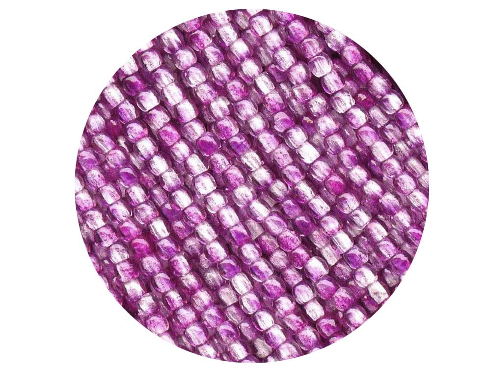 'Czech Glass Druk 2mm Round Smooth Beads, Crystal Purple Mix Luster, 1 mass, 1200 pieces, pressed True2 beads, P341