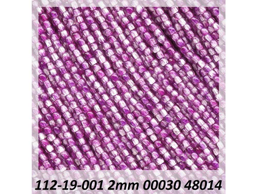 'Czech Glass Druk 2mm Round Smooth Beads, Crystal Purple Mix Luster, 1 mass, 1200 pieces, pressed True2 beads, P341