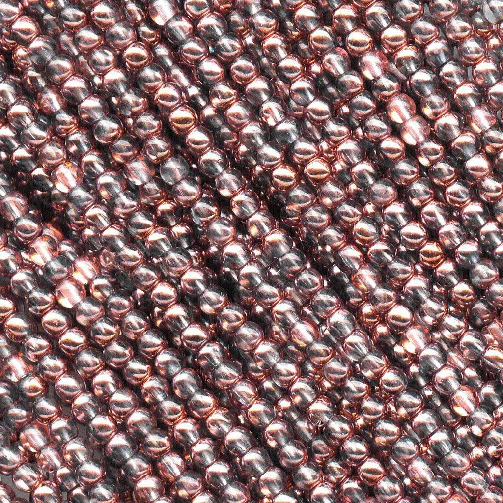 'Czech Glass Druk 3mm Round Smooth Beads, Grey and Capri Gold, 1 mass, 1200 pieces, pressed beads, P345