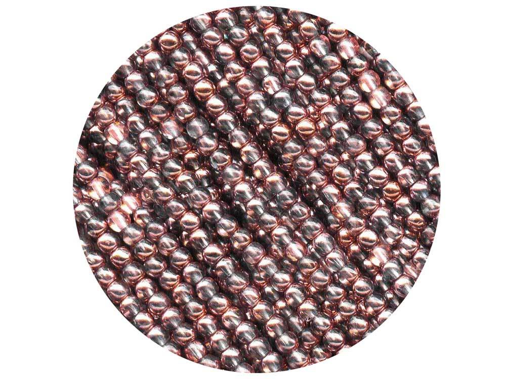 'Czech Glass Druk 3mm Round Smooth Beads, Grey and Capri Gold, 1 mass, 1200 pieces, pressed beads, P345