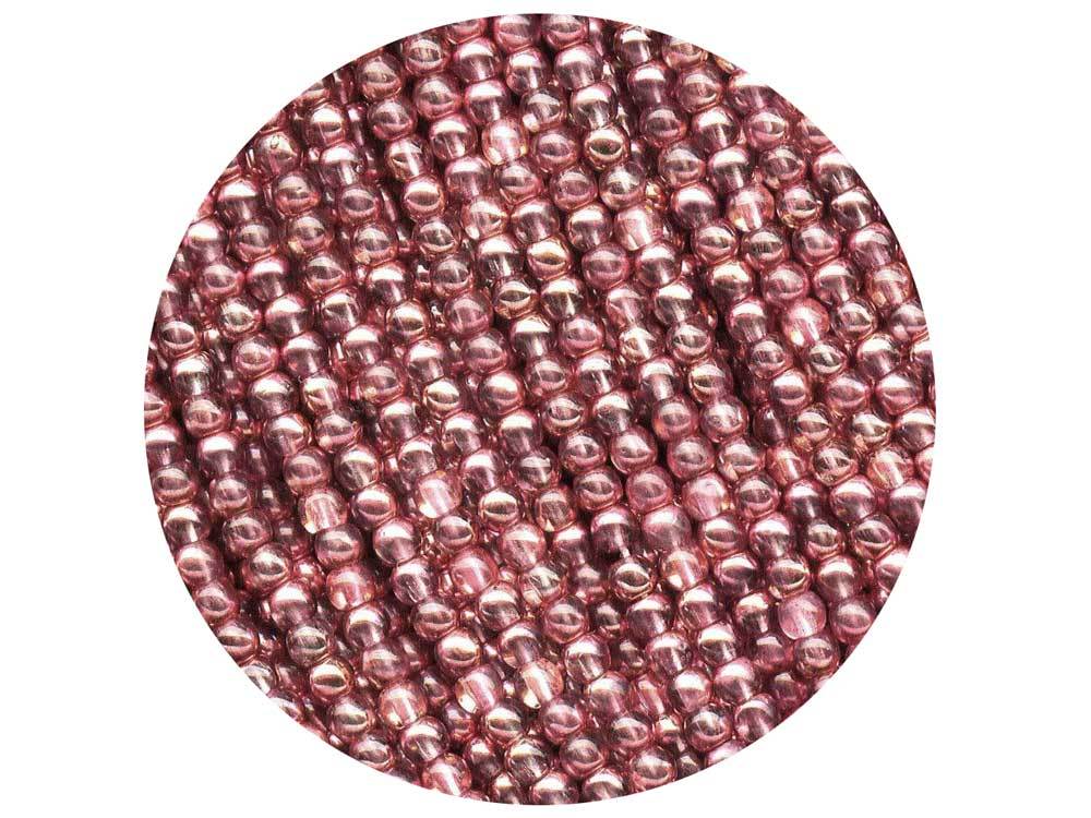 'Czech Glass Druk 3mm Round Smooth Beads, Pink and Capri Gold, 1 mass, 1200 pieces, pressed beads, P346
