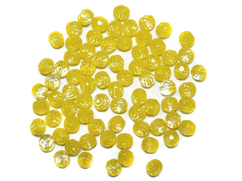 Crystal Yellow Stripe, 2-tone combination, Czech Fire Polished Round Faceted Glass Beads, 8mm 36pcs