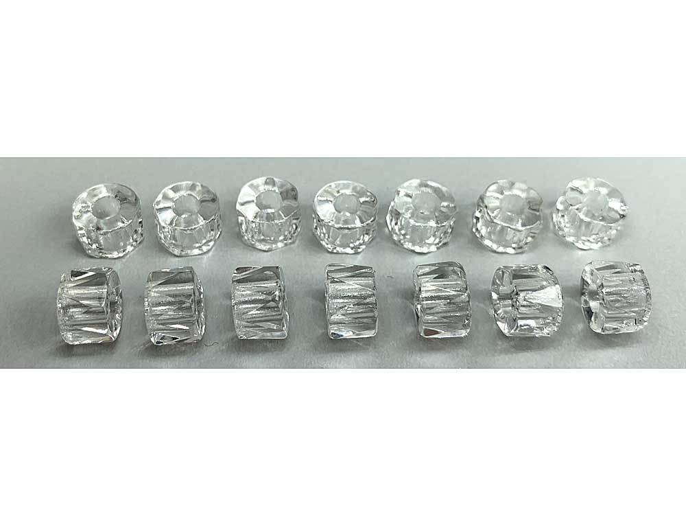 Czech Glass LARGE HOLE Tire Spacer Fire Polished Beads 8x6mm clear Crystal, 40 pieces, P444