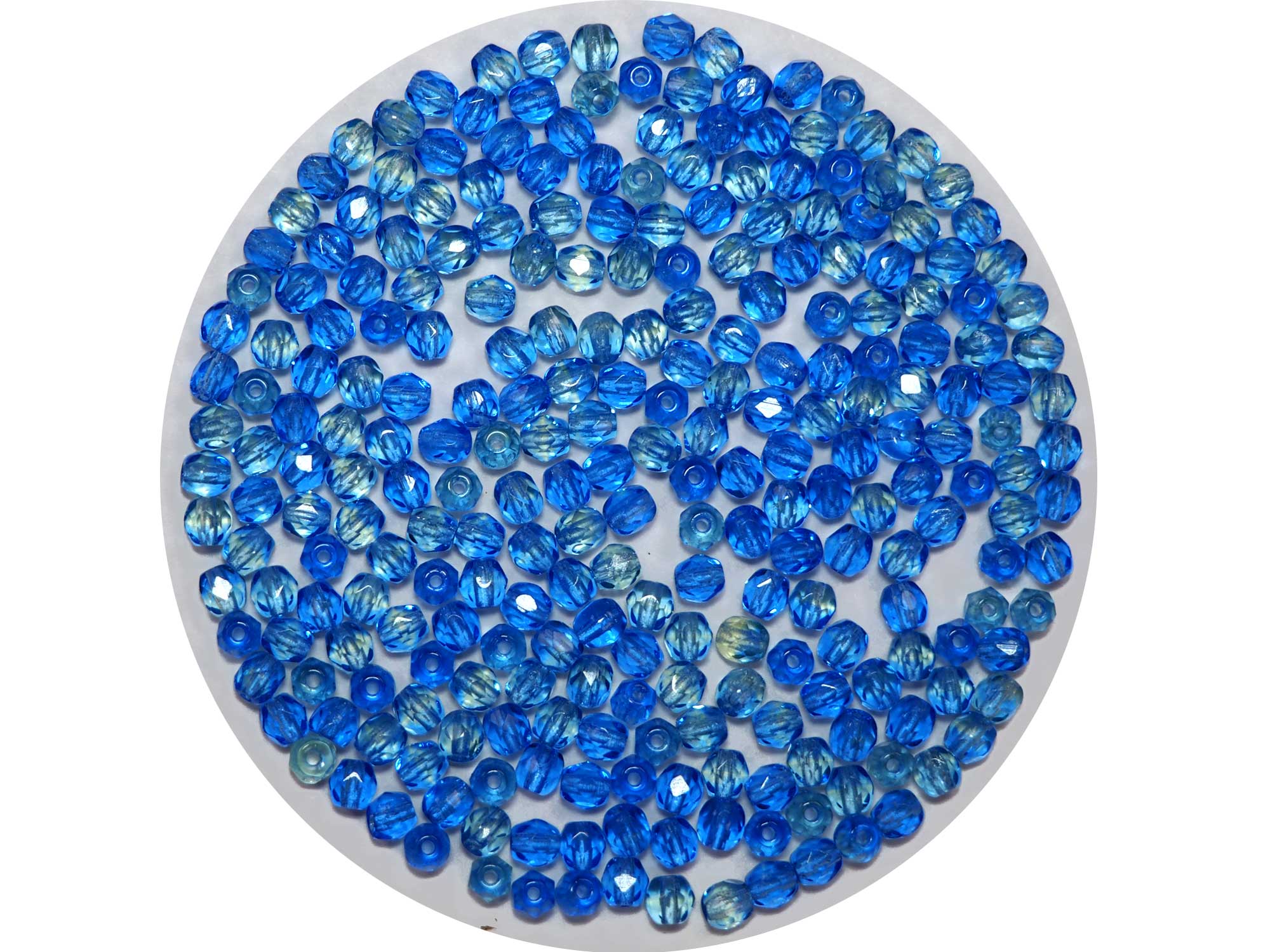 Blue and Green 2-tone combination, Czech Fire Polished Round Faceted Glass Beads, 4mm (P468), 6mm (P469)