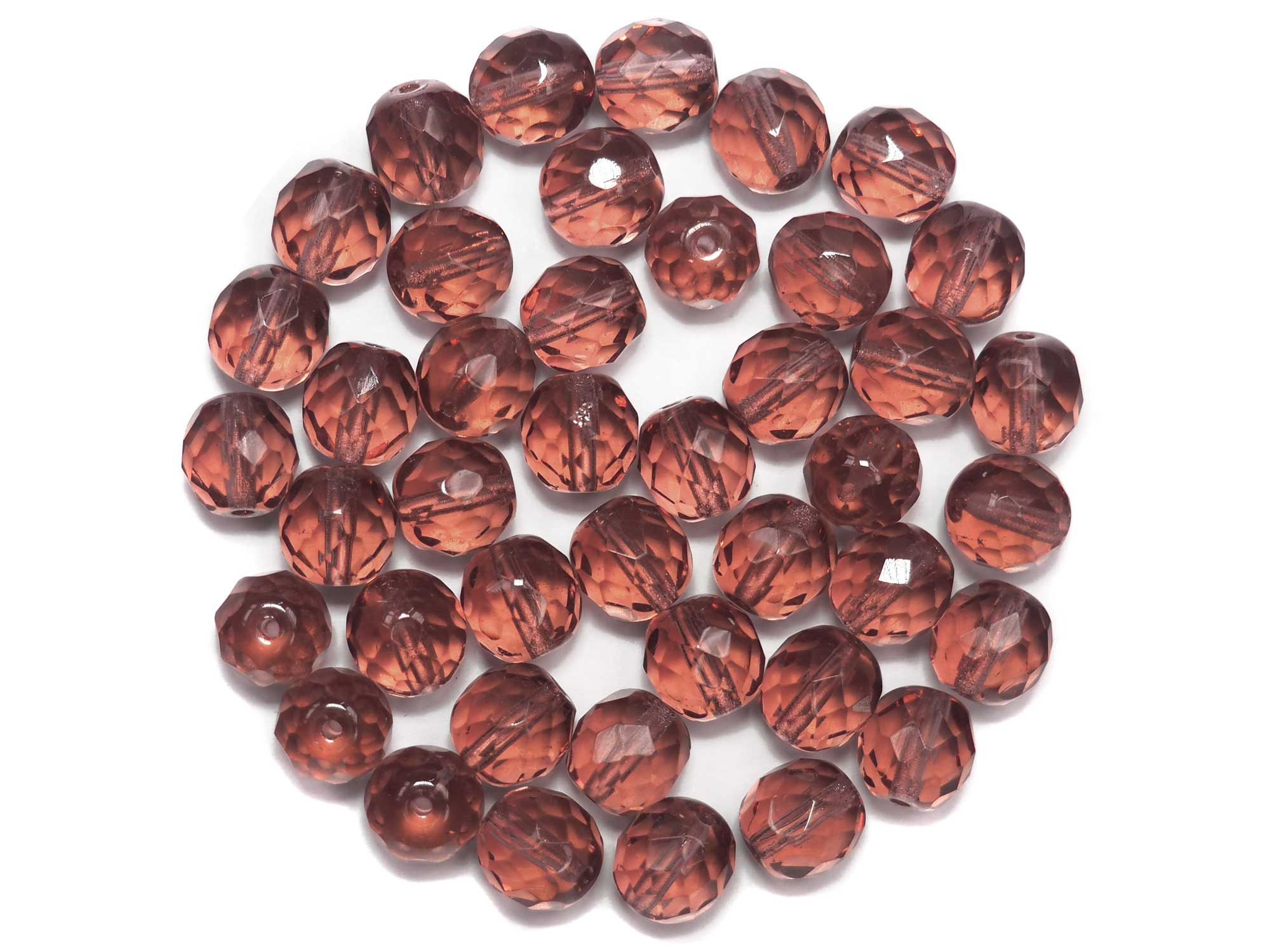 French Fuchsia, Czech Fire Polished Round Faceted Glass Beads, 10mm 24pcs, P505