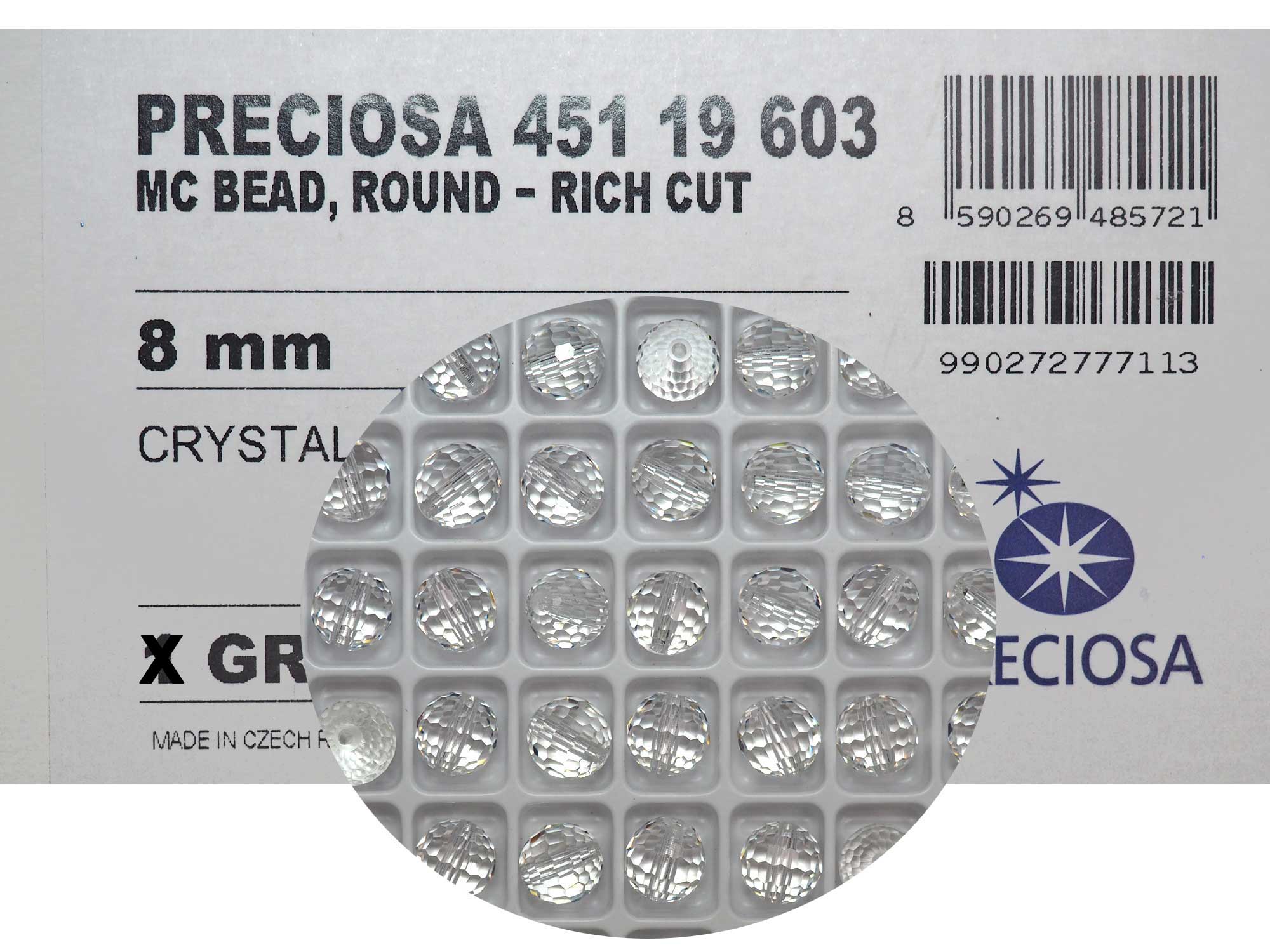 clear Crystal, Preciosa Czech Machine Cut Round RICH CUT Disco Ball Crystal Beads, 6mm, 8mm