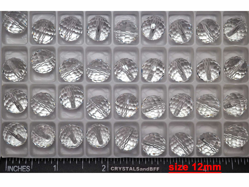 clear Crystal Preciosa Czech Machine Cut Round RICH CUT Disco Ball Cry ...