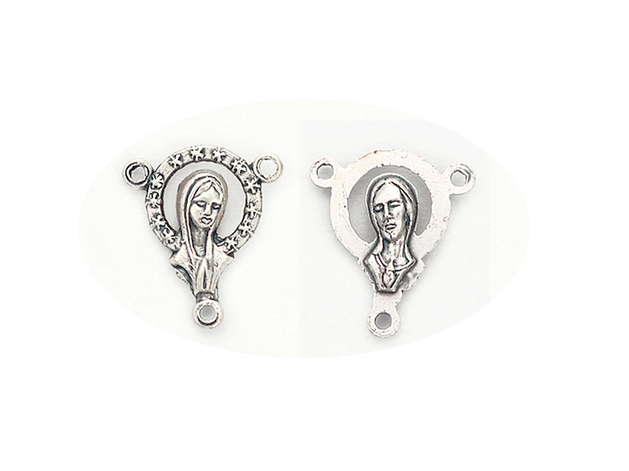 Rosary Centerpiece ~ Vintage Silver Plated Center for Rosaries, made in Italy or Czech, P552