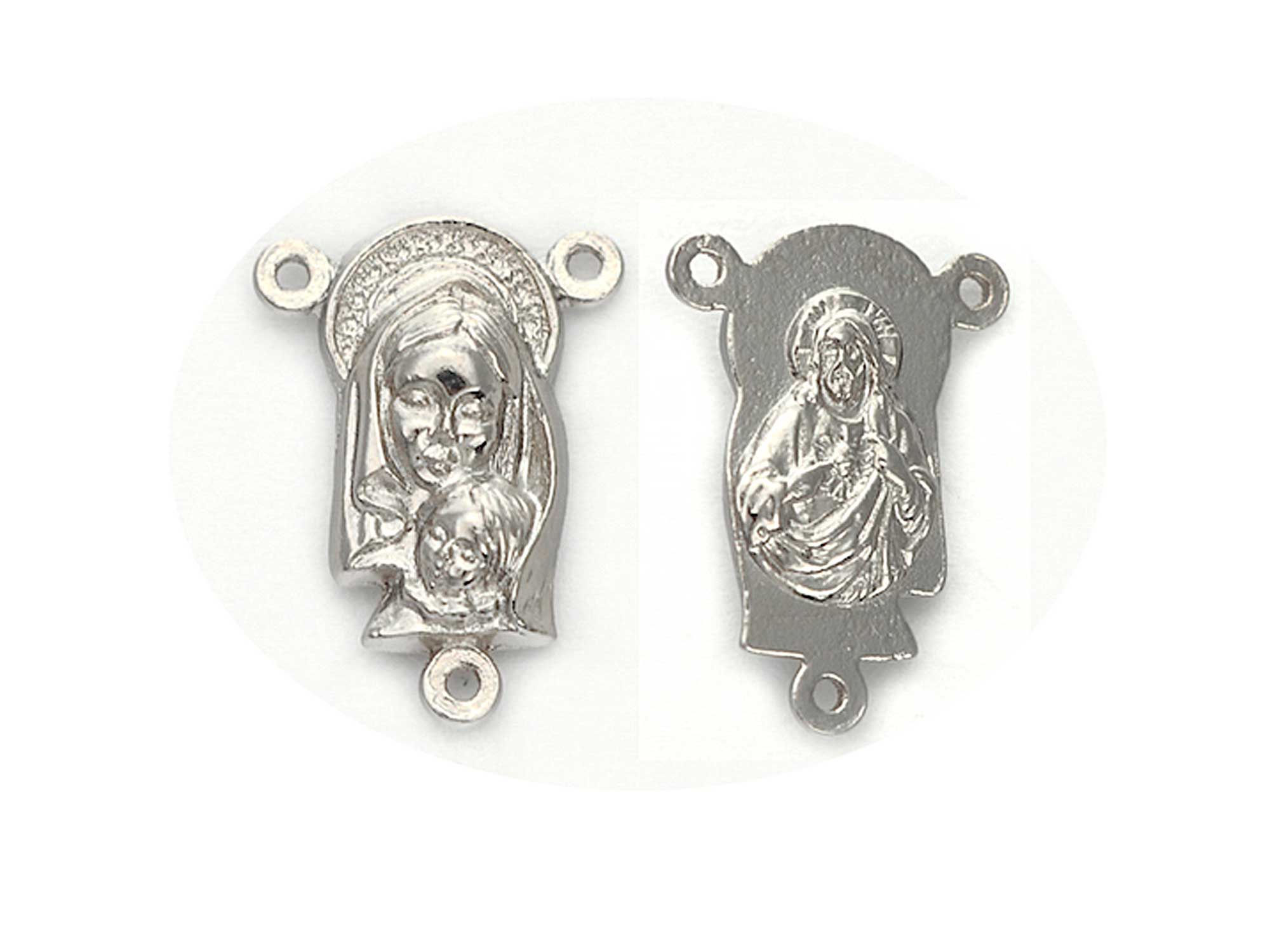 Rosary Centerpiece ~ Vintage Silver Plated Center for Rosaries, made in Italy or Czech, P557