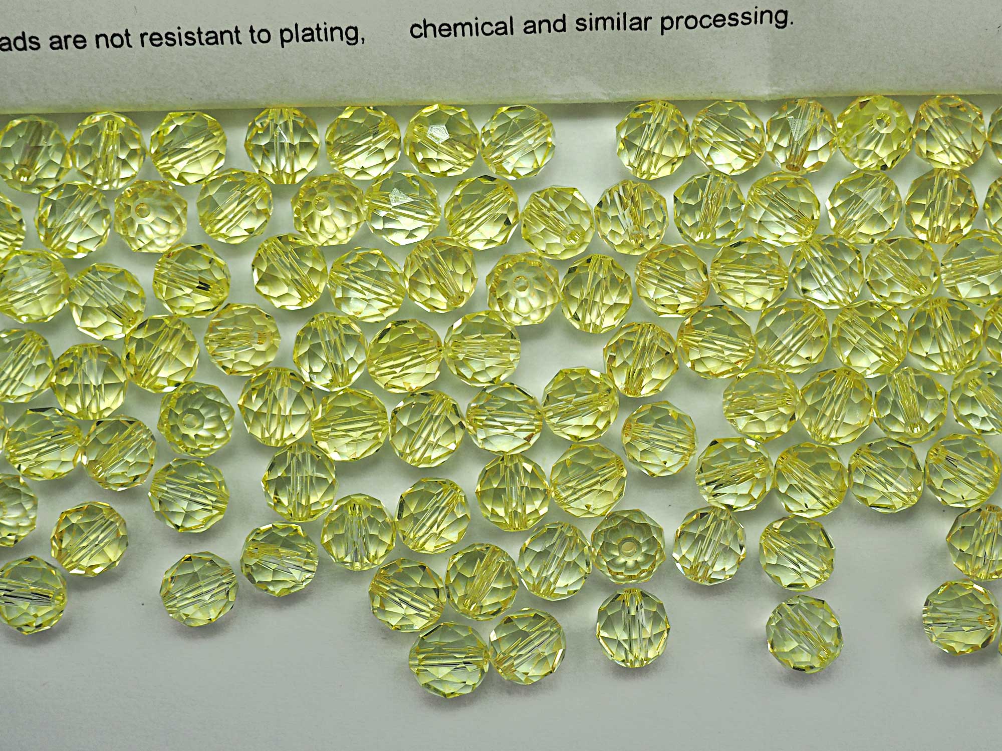 Crystal Medium Yellow coated, Preciosa Czech Machine Cut Europe Crystal Beads in size 6mm, 288 pieces