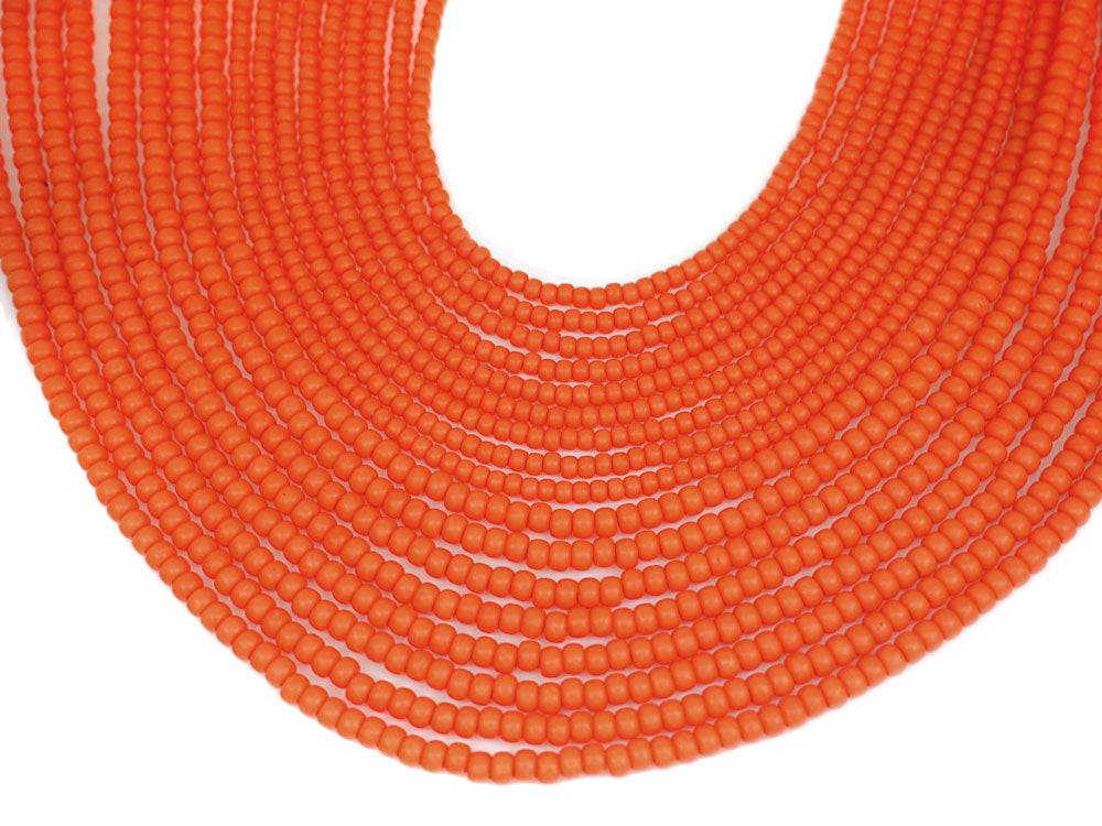 Czech Round Smooth Pressed POPPY Glass Beads in Orange colored, 2x3mm -  Crystals and Beads for Friends