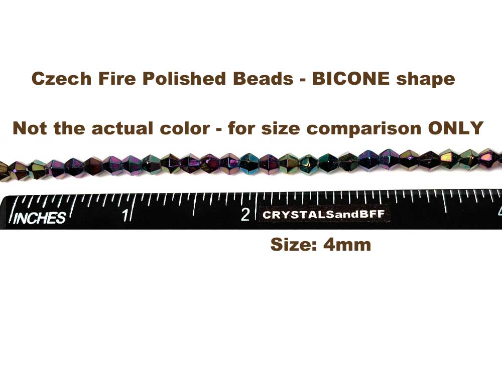 Czech Glass Bicone Shaped Fire Polished Beads 4mm Clear Crystal, 98 pieces, P779