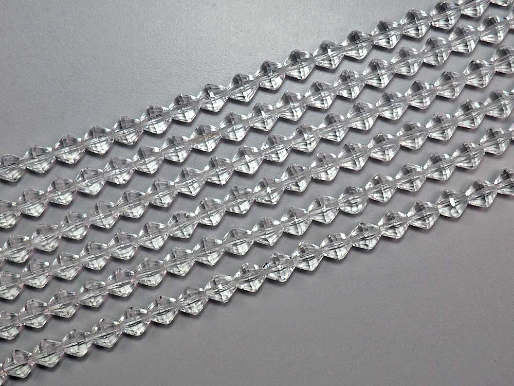 Czech Glass Bicone Shaped Fire Polished Beads 8mm Clear Crystal, 50 pieces, P782
