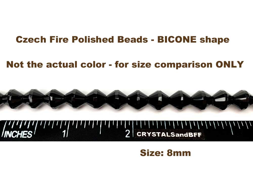 Czech Glass Bicone Shaped Fire Polished Beads 8mm Crystal AB, 50 pieces, P783