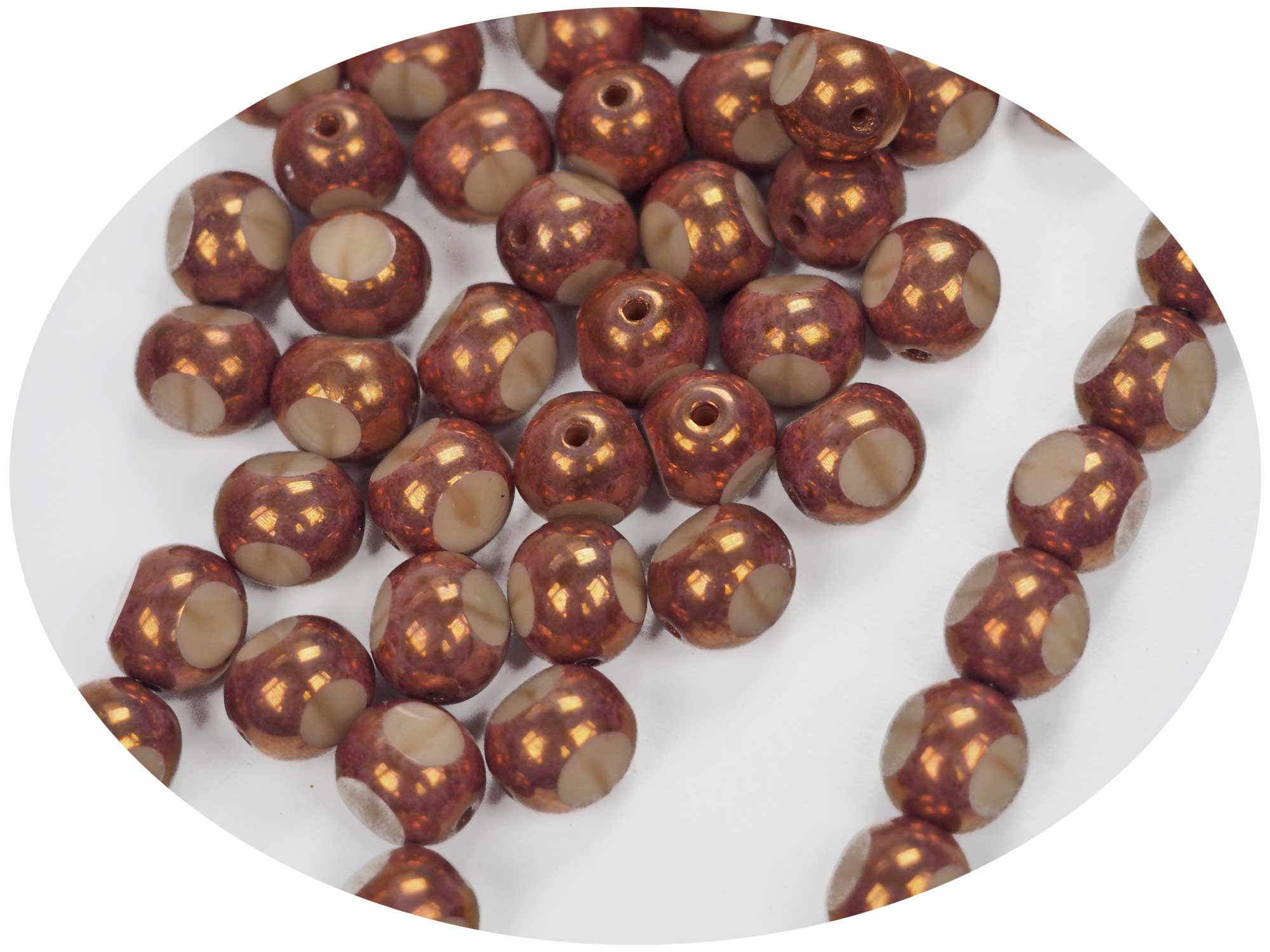 Czech Glass 3-Cut Round Window Beads (Soccer Ball Bead) Art. 151-19501 -  Crystals and Beads for Friends