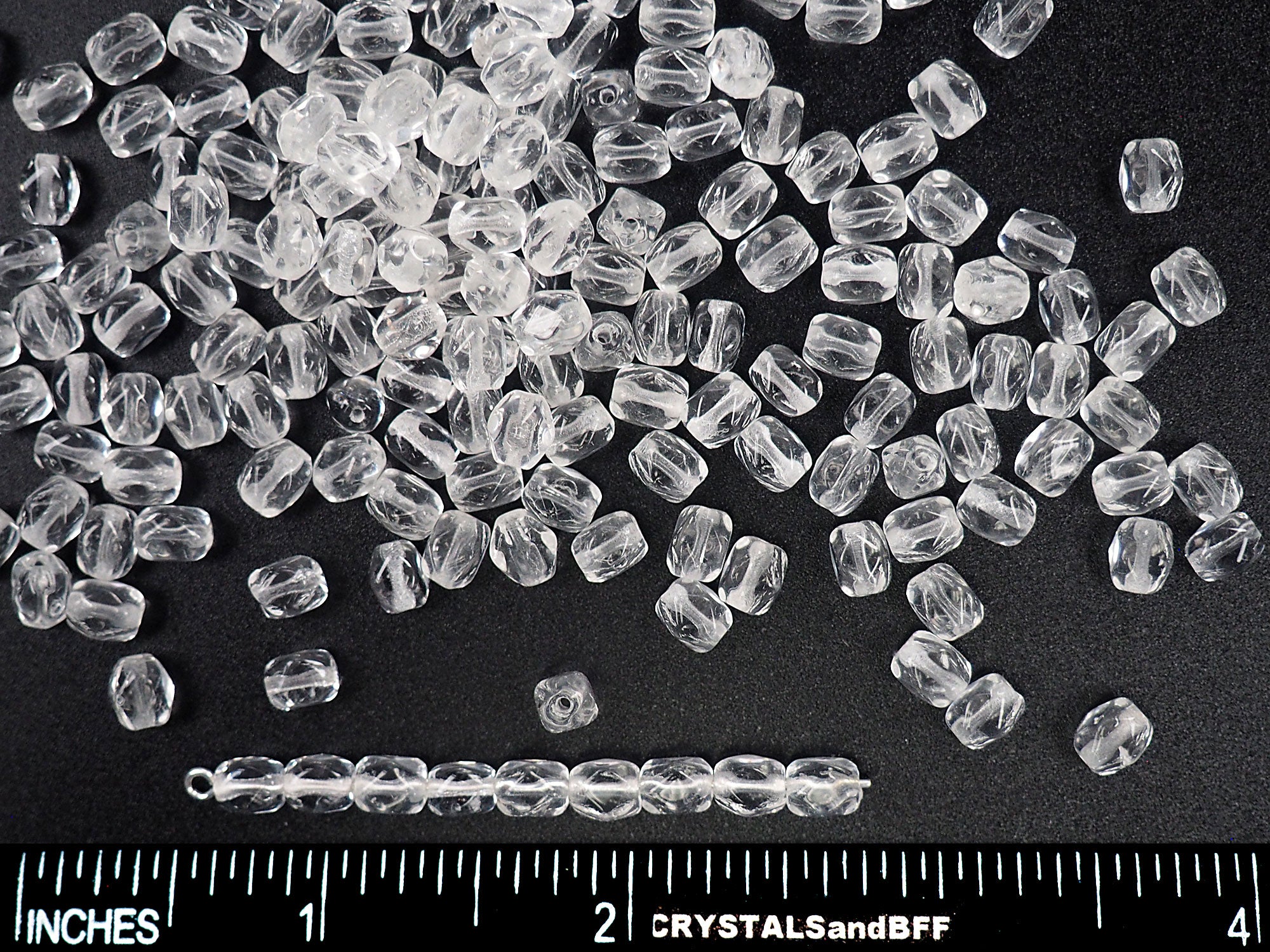 Czech Glass Druk Beads in size 6x5mm, Faceted, Clear Crystal, 50pcs, P893