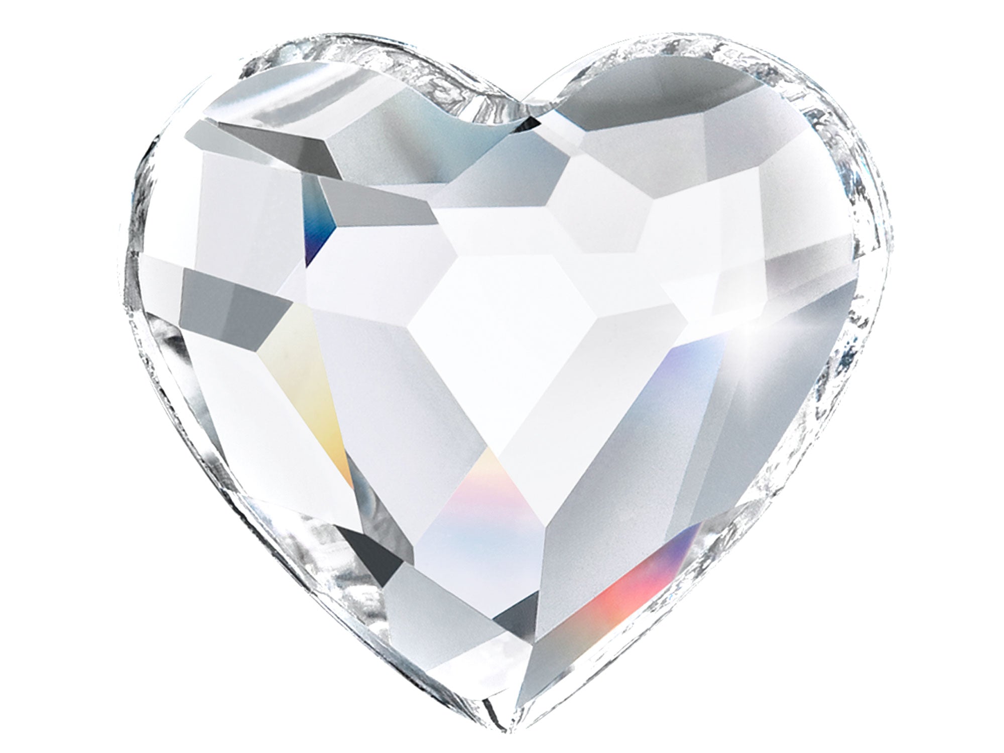 Crystal clear, Preciosa Czech MC HEART Maxima Flatback Stones Style #438-18-301 D-Silver Foiled, size 14mm, 6pcs, P906