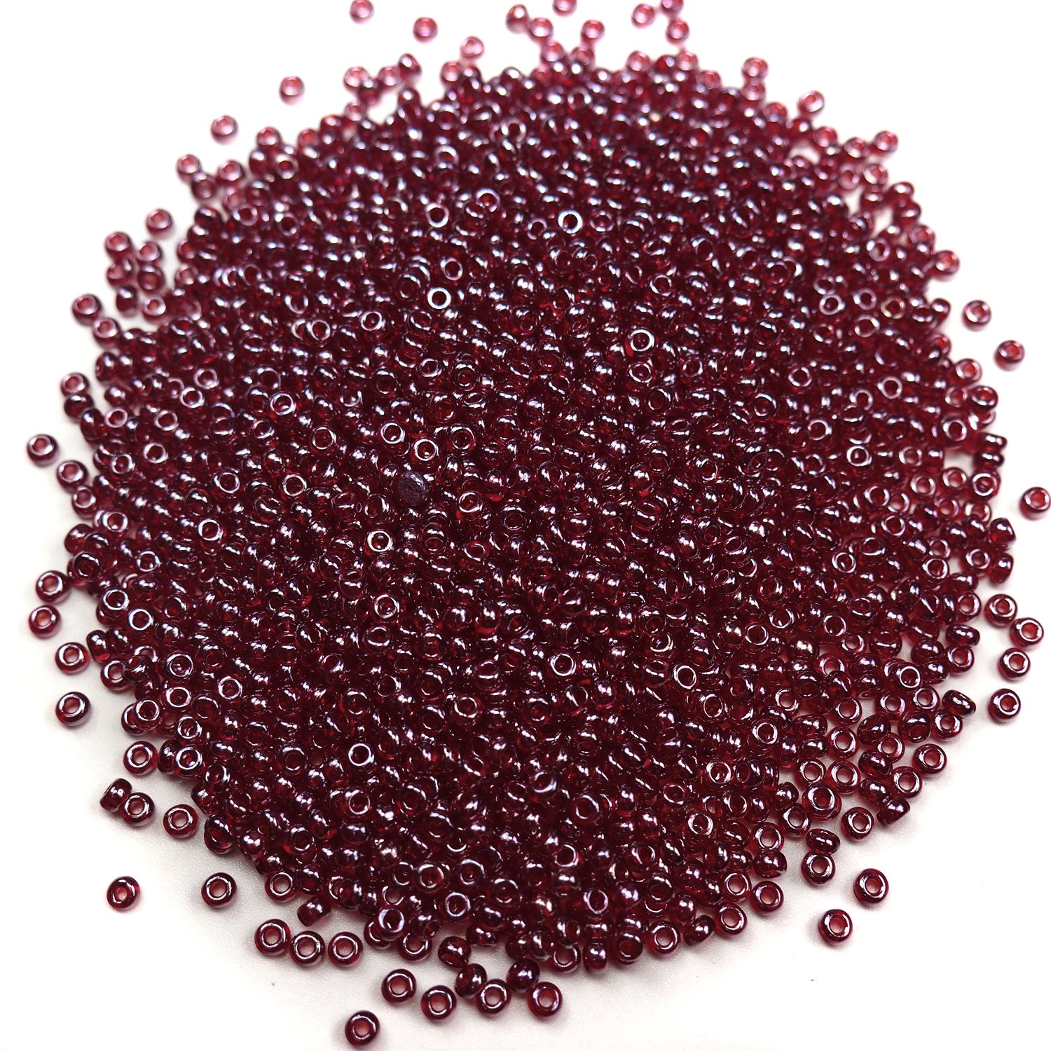 Rocailles size 9/0 (2.6mm) Dark Red Hematite Coated, Preciosa Ornela Traditional Czech Glass Seed Beads, 30grams (1 oz), P925