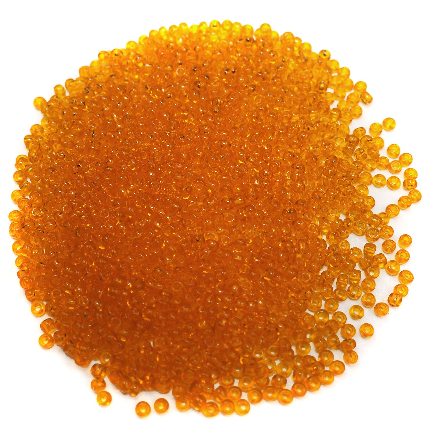 Rocailles size 9/0 (2.6mm) Tangerine Orange Transparent, Preciosa Ornela Traditional Czech Glass Seed Beads, 30grams (1 oz), P932